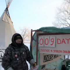 Morning at the Justice for Our Stolen Children Camp in Regina, Treaty 4 territory. Photo by David Gray-Donald.